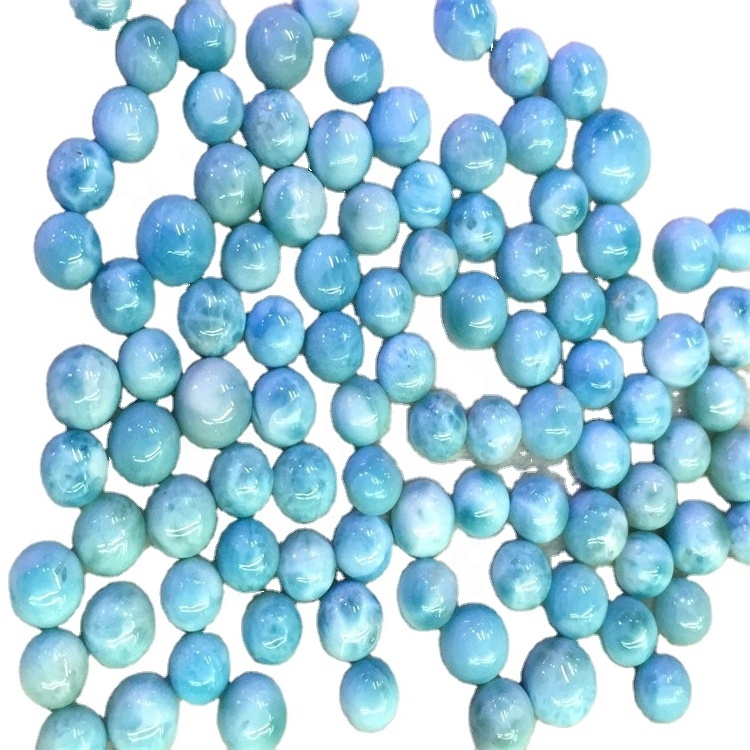Baħar Karibew Sema Naturali Blu Larimar Cabochon Flat Back Side Illustrat Larmar awtentiku 17