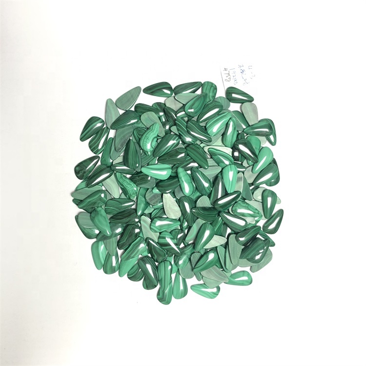 天然孔雀石凸孔鬆散寶石孔雀石半珍貴的寶石凸輪 17