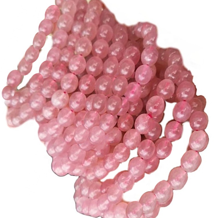 Madagascar Rose Cuarzo Beads Redondo Pulsera Joyería 17