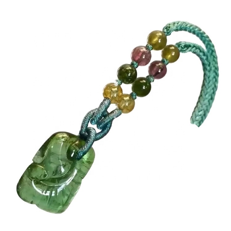 Makukulay na Tourmaline Rubellite Round Beads Pendant Necklace Alahas. 18