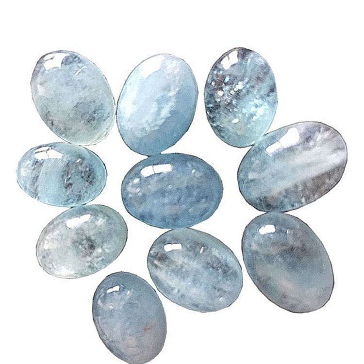 Cabochon Aquamarine Milamarine ធម្មជាតិ Cabochon តែមួយគត់ដែលមានលក្ខណៈពិសេស gemstone Cabochon សម្រាប់គ្រឿងអលង្ការ 17