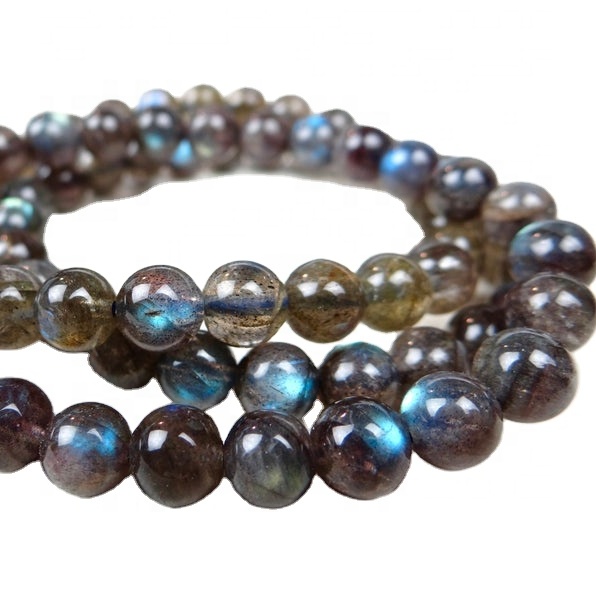 ភ្លើងពណ៌ខៀវខ្លាំង Labradorite រលោងខ្សែដៃរុំរលោង 17