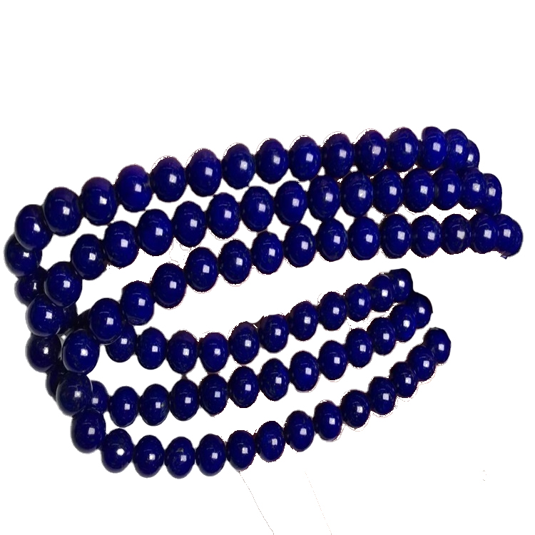 អង្កាំធម្មជាតិ lapis lazuli ទំហំផ្សេងគ្នាសម្រាប់ជម្រើស លក់ក្នុងមួយខ្សែប្រហែល 16 អ៊ីញ 17