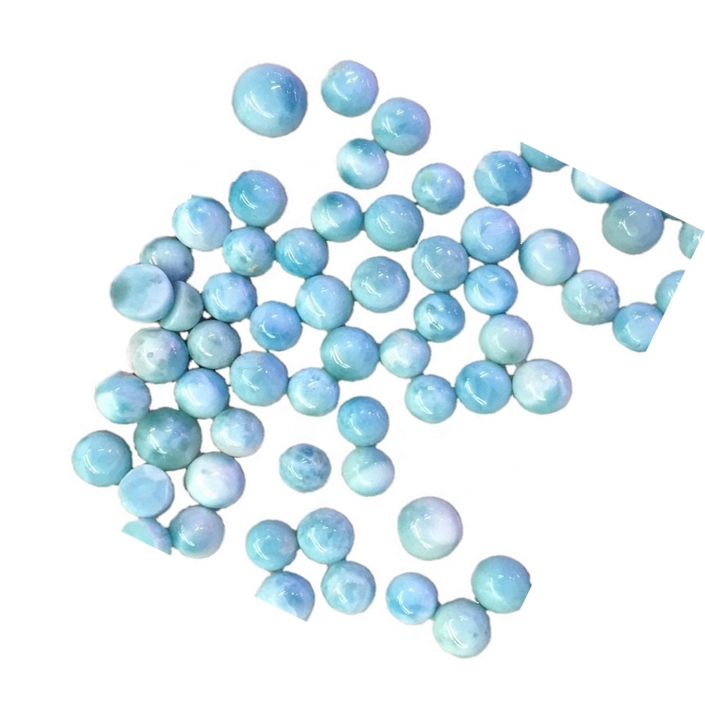 រាងពងក្រពើរាងមូលខាមហ្គាសុនពណ៌ Gemstone Larimar CabogoChon រលុង Gemstone 17