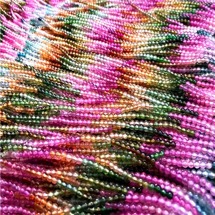 Qarpız Tourmaline 6mm Tur, 13 Boyunbağı Edilməsi üçün Boncuklu 17