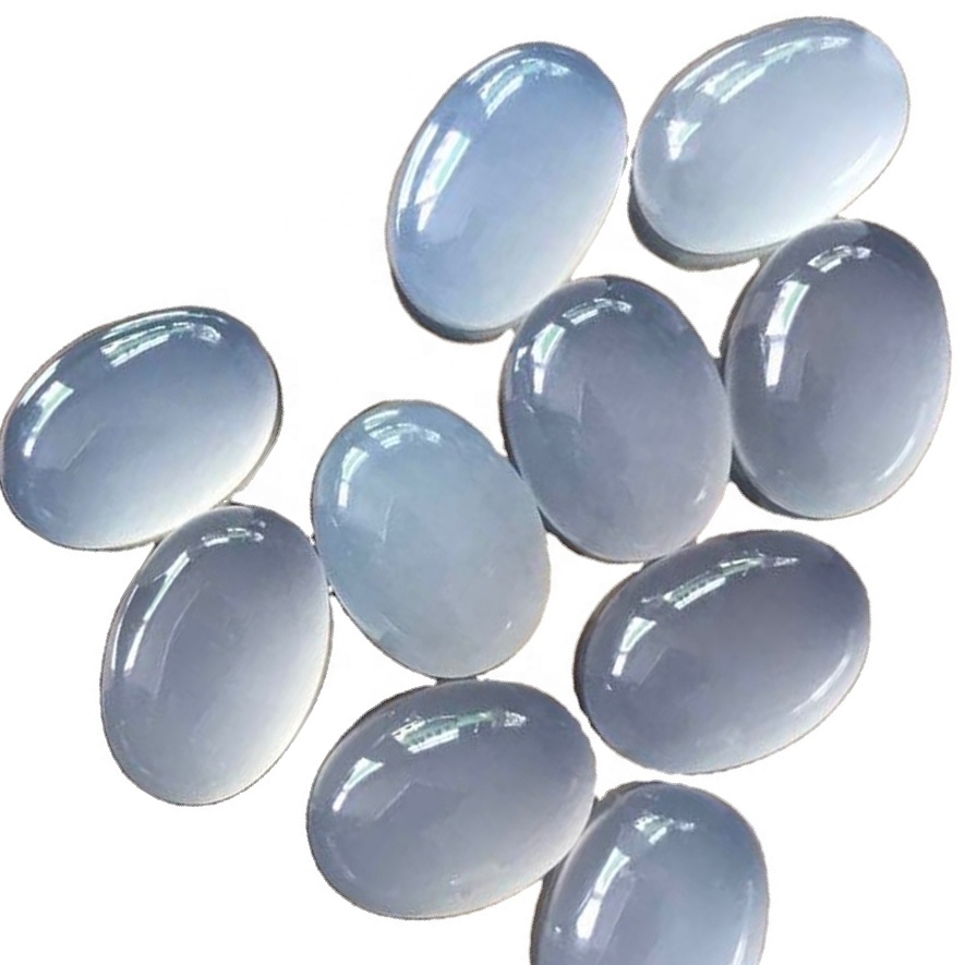 រាងពុលរាងពងក្រពើធម្មជាតិ CaboDocon បានក្រិតតាមបែបខៀវខៀវ Glecedony Gemstone សម្រាប់គ្រឿងអលង្ការ 17