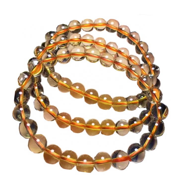 Žlutá barva Vyšší kvalita přirozeně citrínu 4mm 5mm 6mm 7mm 7mm 8mm kulaté korálky náhrdelní šperky 17