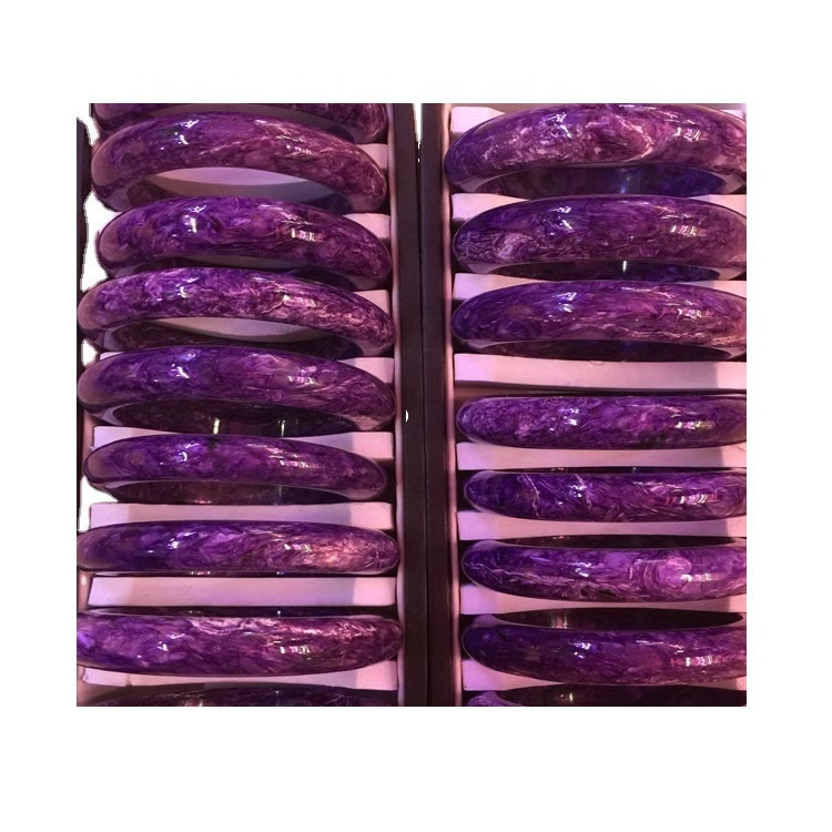 55-60mm inside diameter natural charoite bangle 100% Genuine Natural Charoite Jade Bracelet Lady Jade Charm Bangle Amulet Lucky 17