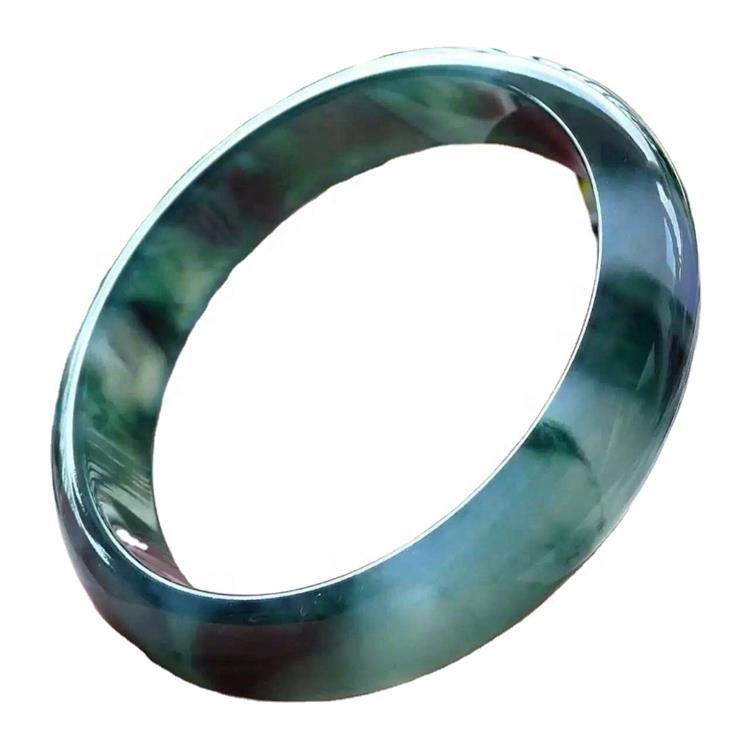 100% de alta calidad Myanmar Green Jade Brazalets Lady Pure Emerald Seco Jadeite Charm Bangle Amuleto Pulsera Lucky para BA 15