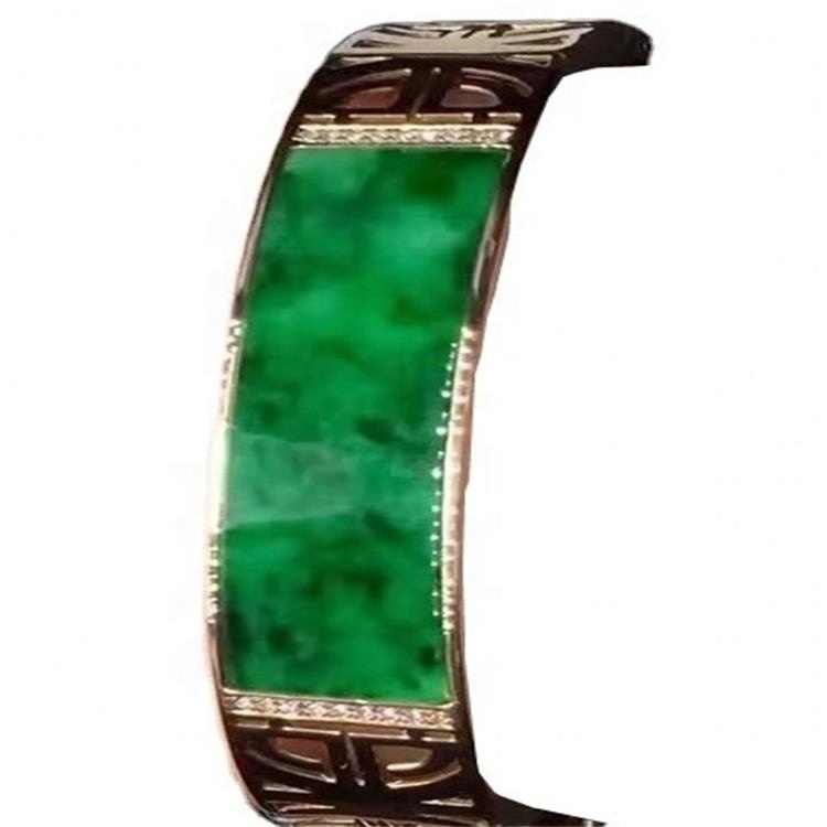 Berkualiti tinggi 18k emas Emerald Ring dan Bangle Beetery Gelang Emerald Hijau Tulen 17