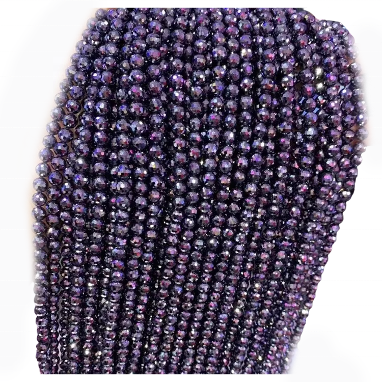 Rhodolite石榴石珠石榴石珠子罗经岩石榴石刻面珠 17