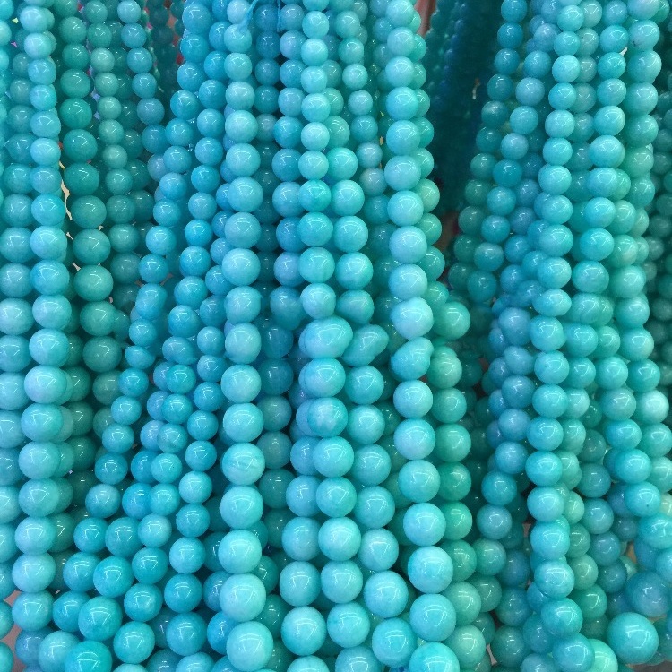 លក់ដុំនៅលើដីប៉េរូធម្មជាតិរលុងធម្មជាតិខៀវអង្កាំរបស់ Amazonite 17