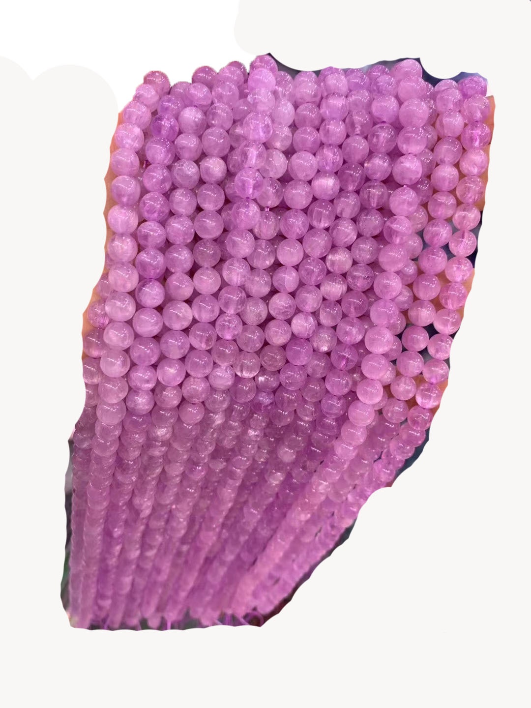 អង្កាំថ្មរបស់ Kunzite ពណ៌ស្វាយមិនទៀងទាត់សម្រាប់គ្រឿងសំអាងគ្រឿងទេសសម្រាប់គ្រឿងអលង្ការធ្វើខ្សែដៃ 17