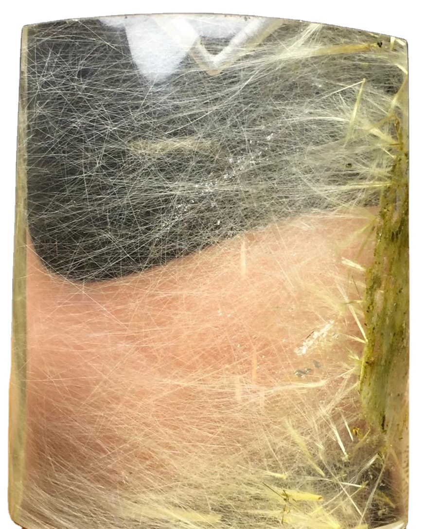 മൊത്ത പ്രകൃതിദത്ത മഞ്ഞ റുക്കേറ്റഡ് ക്വാർട്സ് കാബോചോൺ വ്യത്യസ്ത നിലവാരം 17