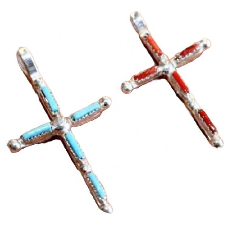 Natural Turquoise pendant gemstone Lovely Turquoise Pendant Cross Design 925 Sterling Silver Pendant 17