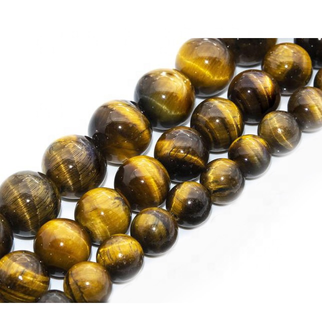 Perle di pietra naturale Tiger Eye 4mm 6mm 8mm Perle rotonde 17