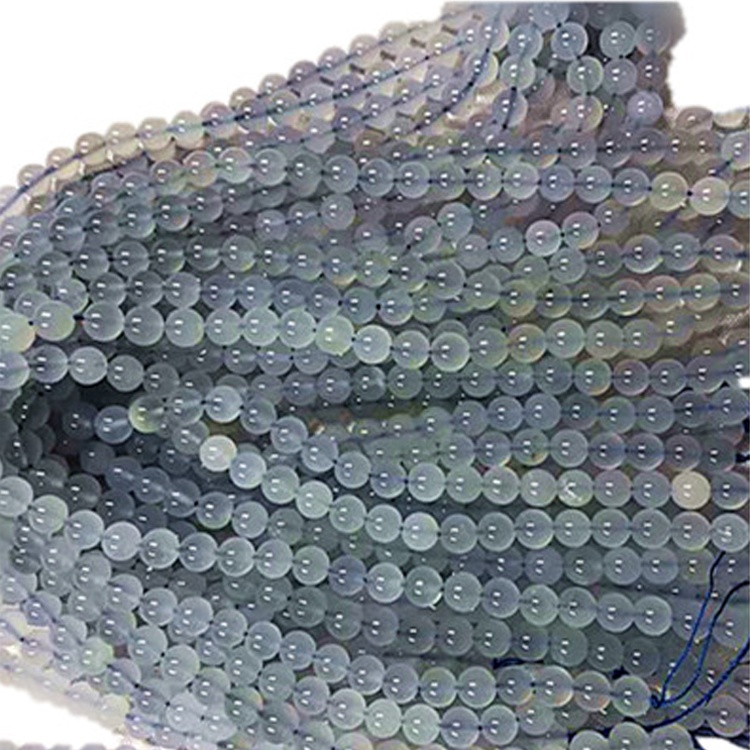 CALCEDONÍA NATURAL FORMA REDONDA CALIENTES DE PISTAS DE PISTONA AZUL 17