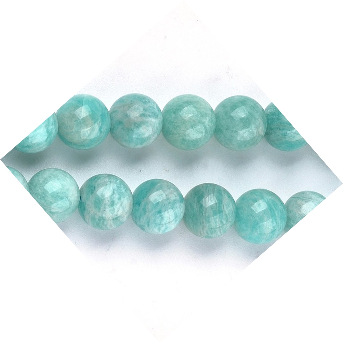 Natural Amazonita Piedra de piedras preciosas Redondo Bola suelta Perlas espaciadoras 17