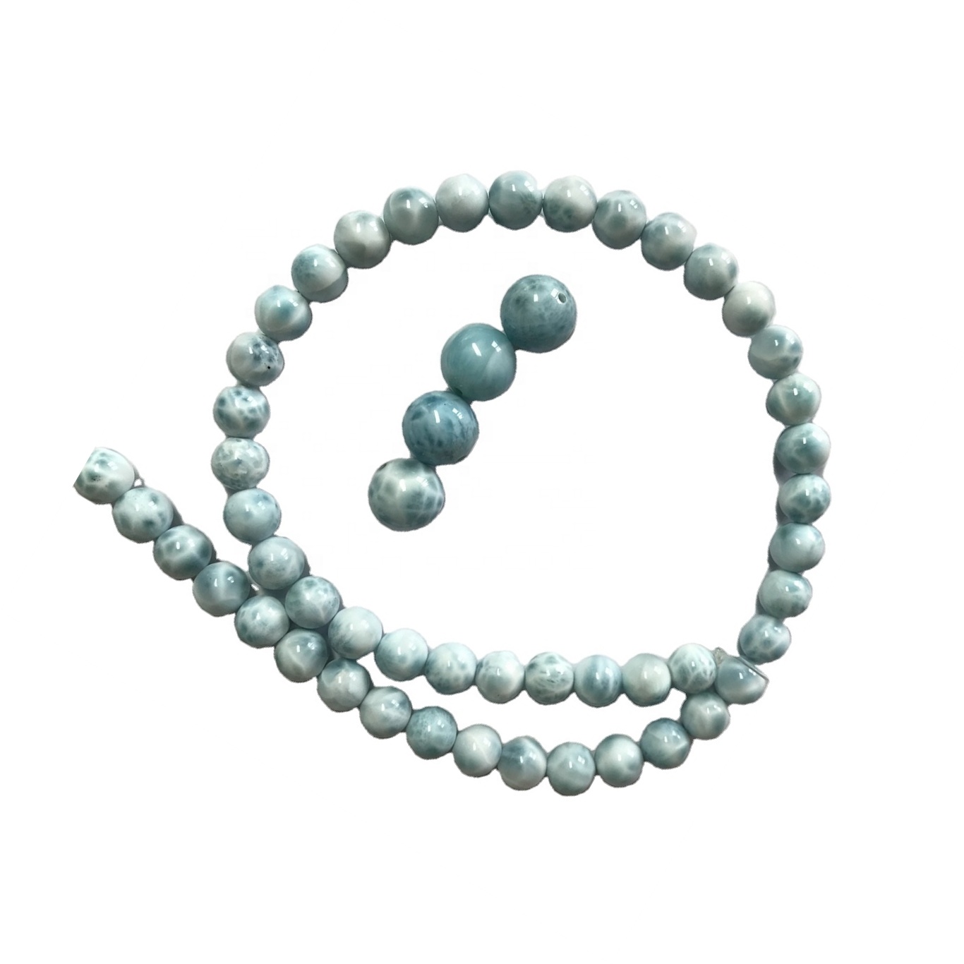 تەبىئىي مىنېرال لارارىم يۇمىلاق يۇمىلاق يۇمىلاق مەرۋايىت زىننەت بۇيۇملىرى 17