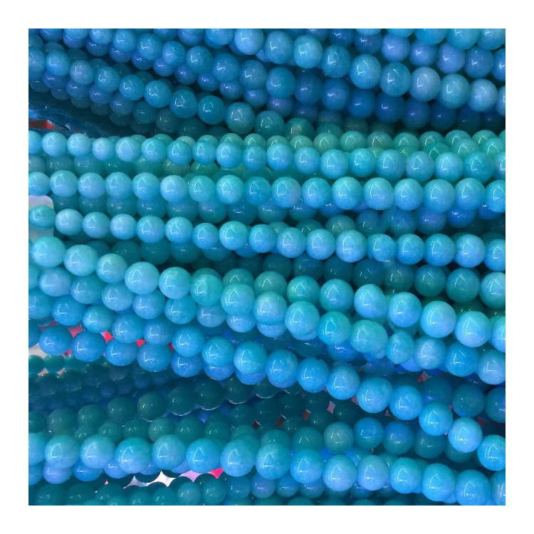 Borong Peru Natural Bule Amazonite Round Loose Stone Bather Beads 17
