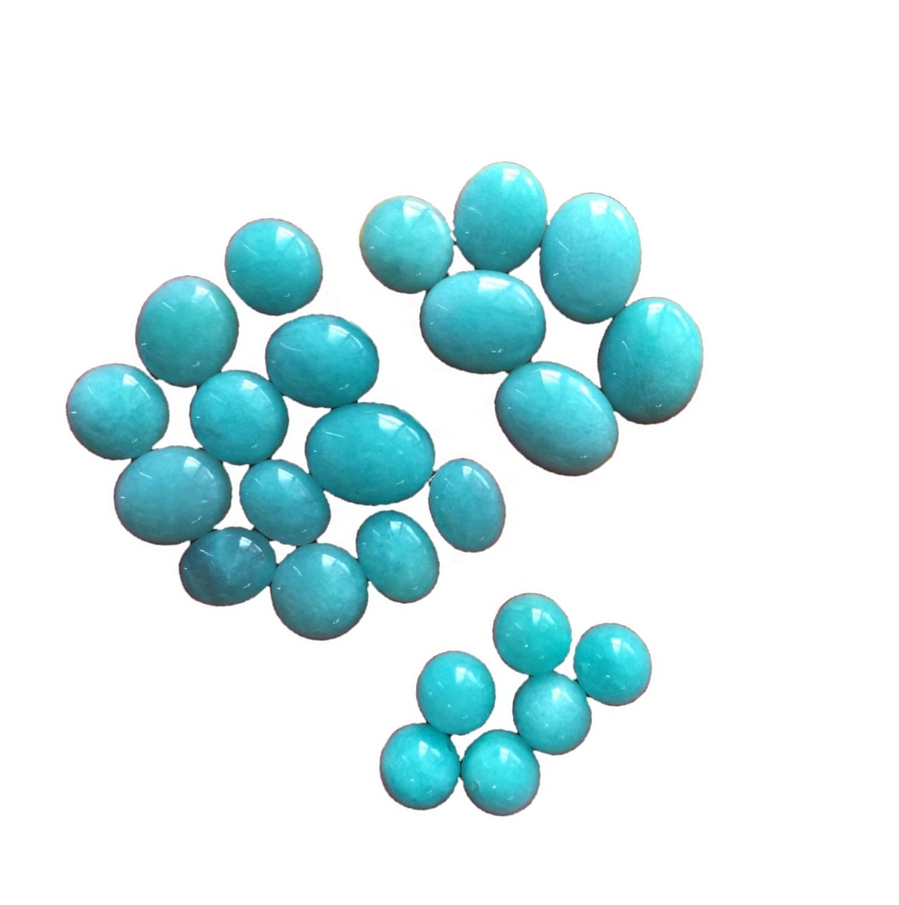 ធម្មជាតិរបស់ក្រុមហ៊ុន Amazonite Cabochon បានក្រិតក្រិតកាយសម្ព័ន្ធកាប៊ីនថ្មរលុង 17