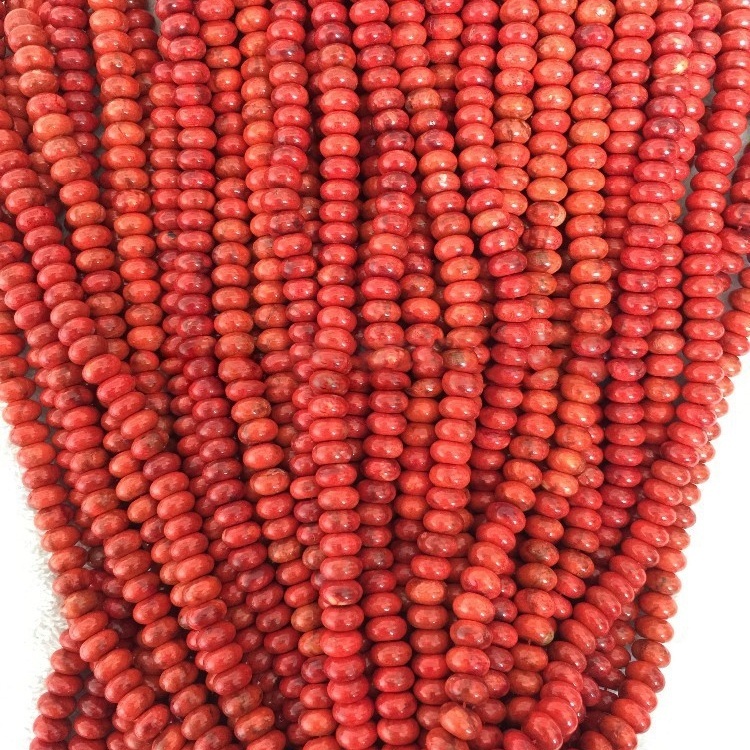 蘋果珊瑚rondel珠子 17