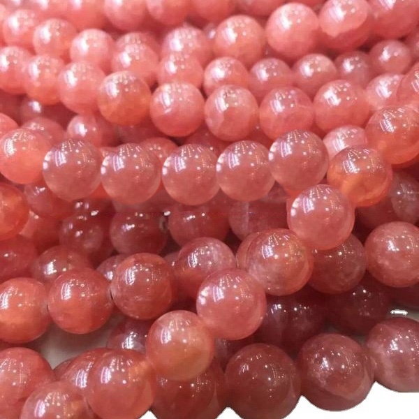 Beads redondas de ródocrosita de la más alta calidad Compre al por mayor Gemstone Beads Strands 17