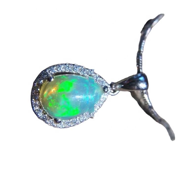 Χειροποίητο κολιέ κοσμήματα μόδας Natural Stone Opal κρεμαστό κόσμημα κολιέ 17