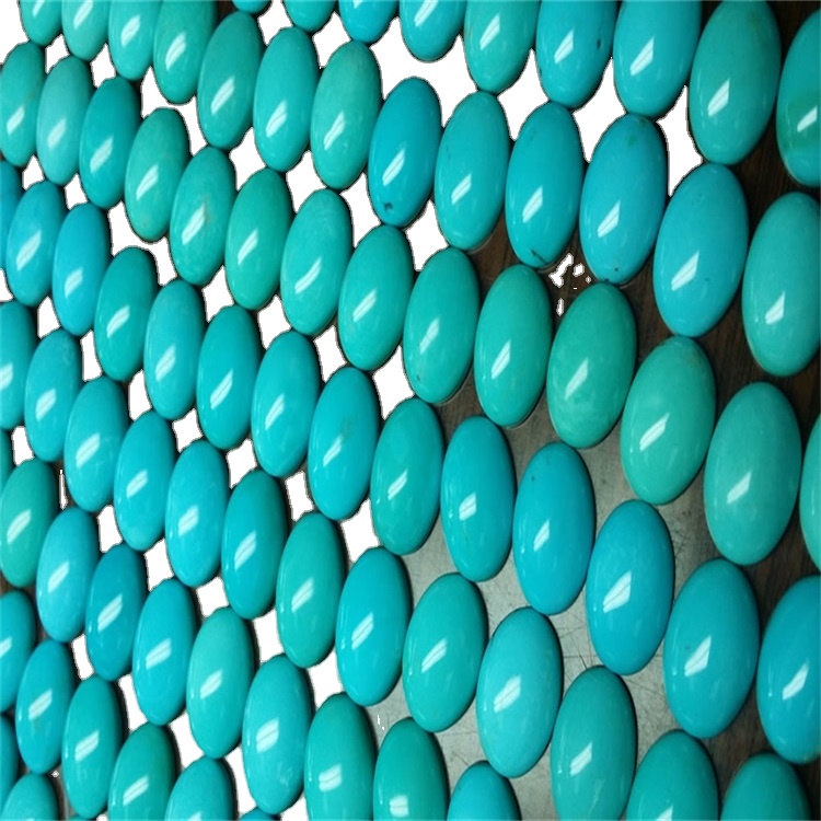 Բնական պղնձի փիրուզագույն օվալաձեւ կաբոխոնի տրամաչափված չափսեր չամրացված Gemstones մեծածախ վիճակ 17