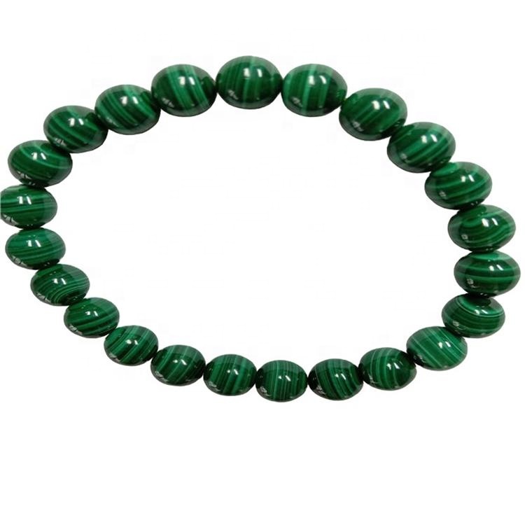 Hot-Slae 8mm Żibeġ Malachite Bracelet elastika Malachite Gemstone Bracelet Gemstone Għall Guys 17