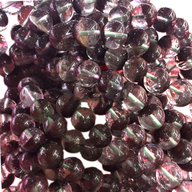 تەبىئىي قىزىل رەڭلىك فانتازىيىلىك كۋارتس خرۇستال يۇمىلاق بىلەيزۈك 17