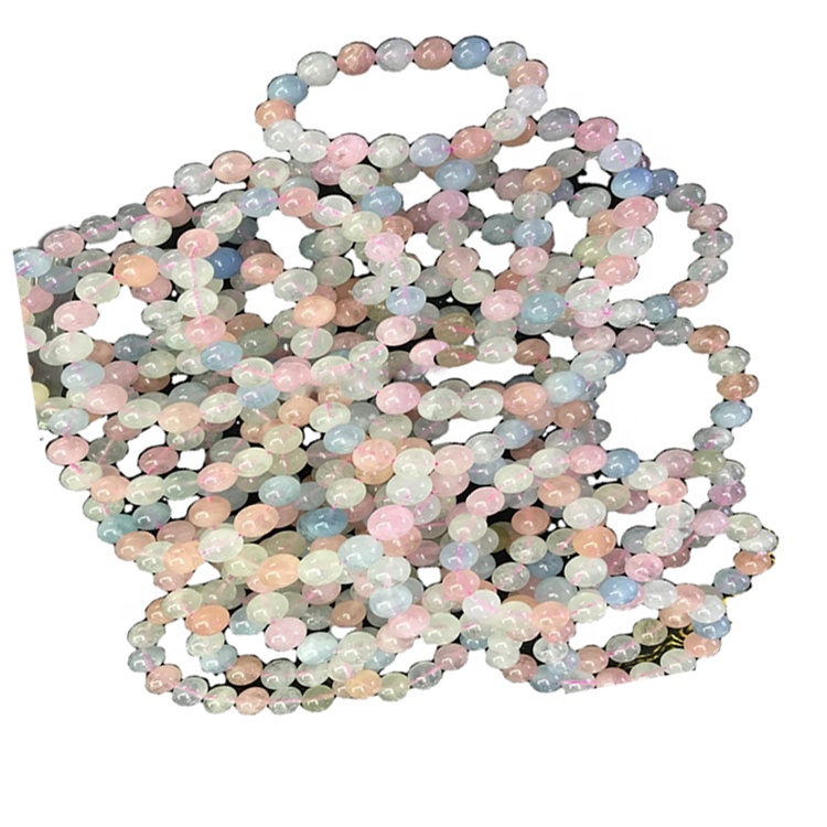 Grousshandel Gemeinstone Morganite Canving Buddha Kapp Beads Braceleten a Bangle Bijouen 17