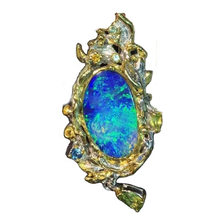 প্রাকৃতিক ওপল দুল সোনার গয়না 17