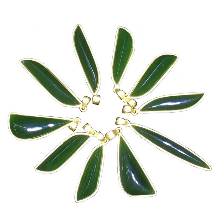 כיינעוודיק נאַטירלעך דזשאַדעיטע פּענדאַנט בלאַט פאָרעם צירונג 17