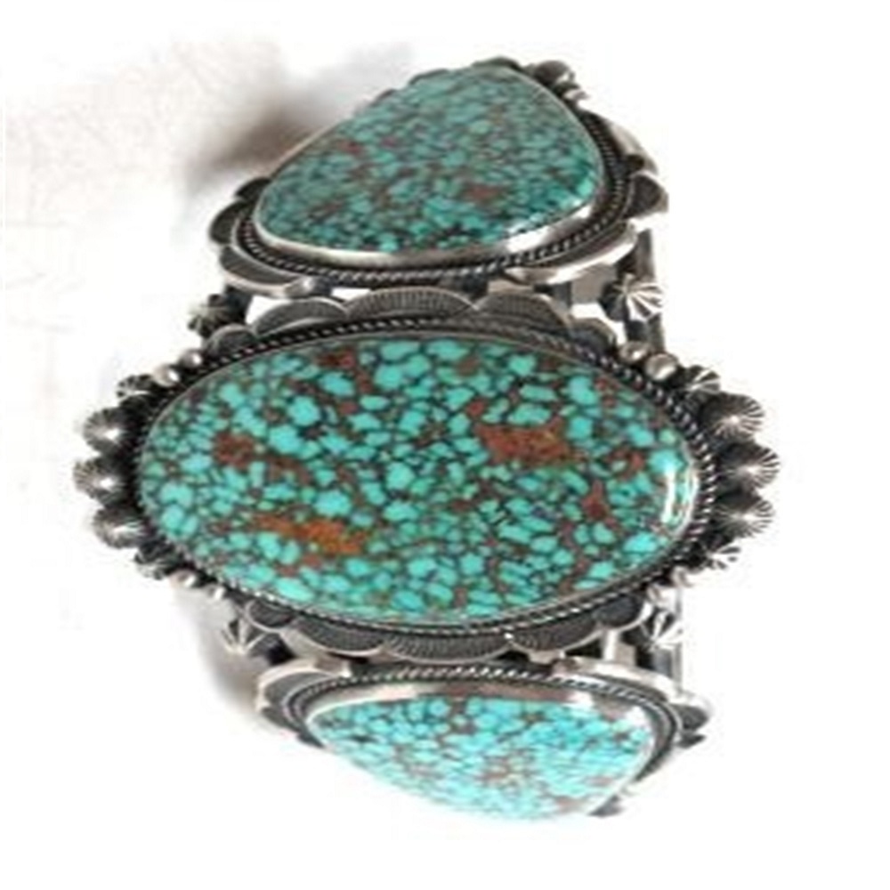 I-turquooise yendalo i-gesquoise gestone ye-cully ye-ceflet bracele 925 i-sterling yesilivere 17