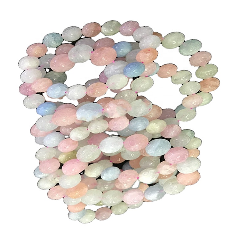 Gemstone Morganite Cabochon intagliato / animali / perline Braccialetti per fare gioielli 17
