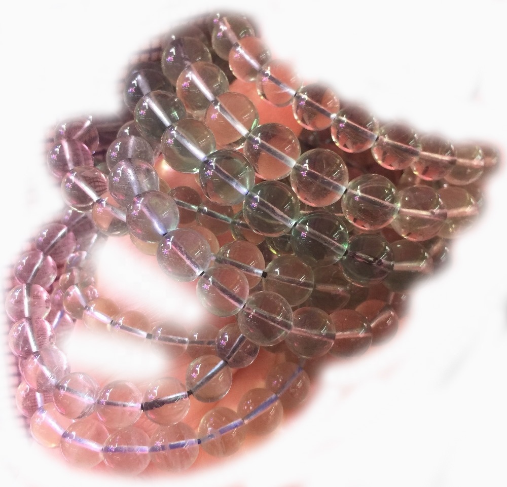 Тркалезни зрнца од природни лабави скапоцени камења од флуорит од 10 мм 40