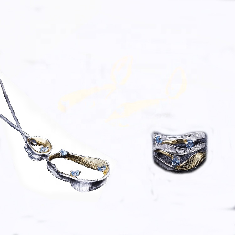 Vatsva vanosvika Spring Sewel Leawelry Series 925 Sterling Silver Natural Blue Blue Spil Sitrings yeVana Vashandi VaLeslele 17