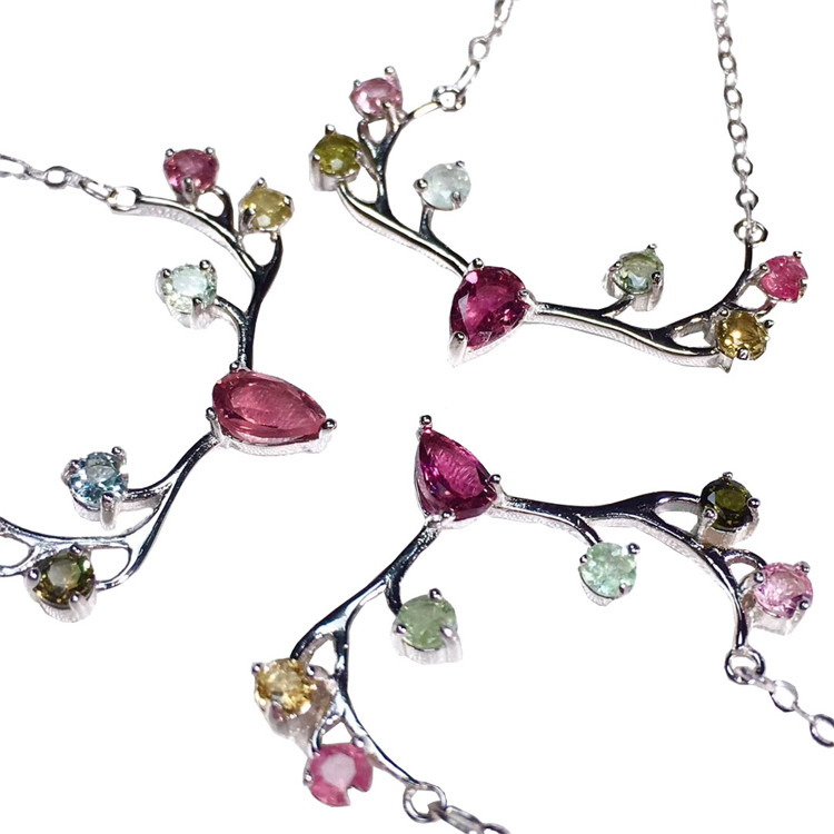 ខ្សែសត្វក្តាន់ឌីហ្កីរចនាខ្សែសំបកប៉ោលធម្មជាតិ Tounant Teanmality The Welentle គ្រឿងអលង្ការម៉ូដ Gemstone ប្រាក់ 925 គ្រឿង 17