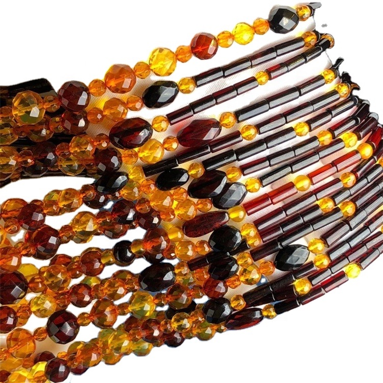 pakyawan nga Amber round beads kwintas alahas 17