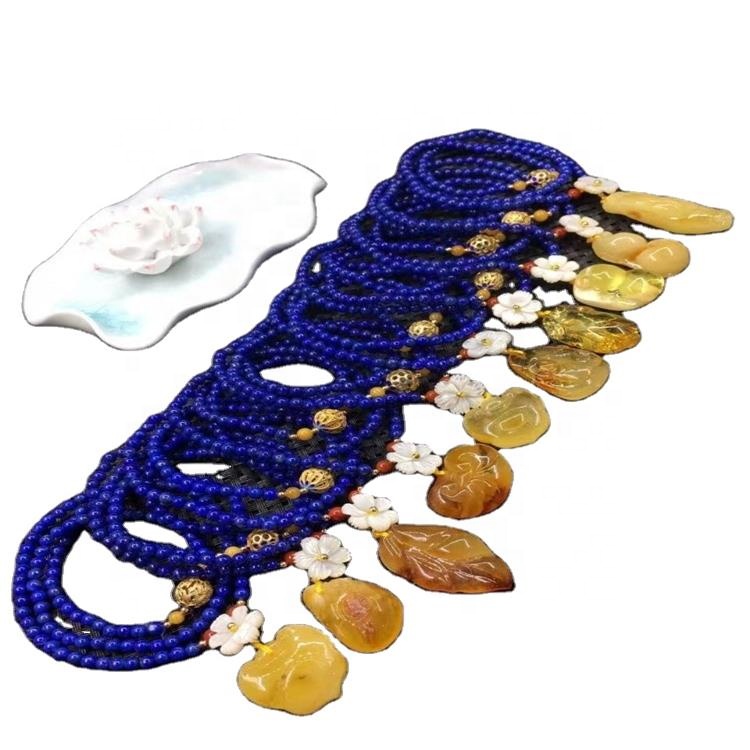 Dharka Dabiiciga ah ee Lazuli ee Lazuli Geads Amber Penber Pender 925 Quruun Qalin Qalin ah ayaa sameeya jumlado 17