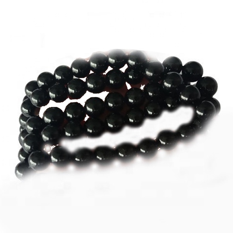6mm Natural Black Spinel Gemstone rotondo perline sfuse da 16 pollici full trefolo nero spinello perline 17