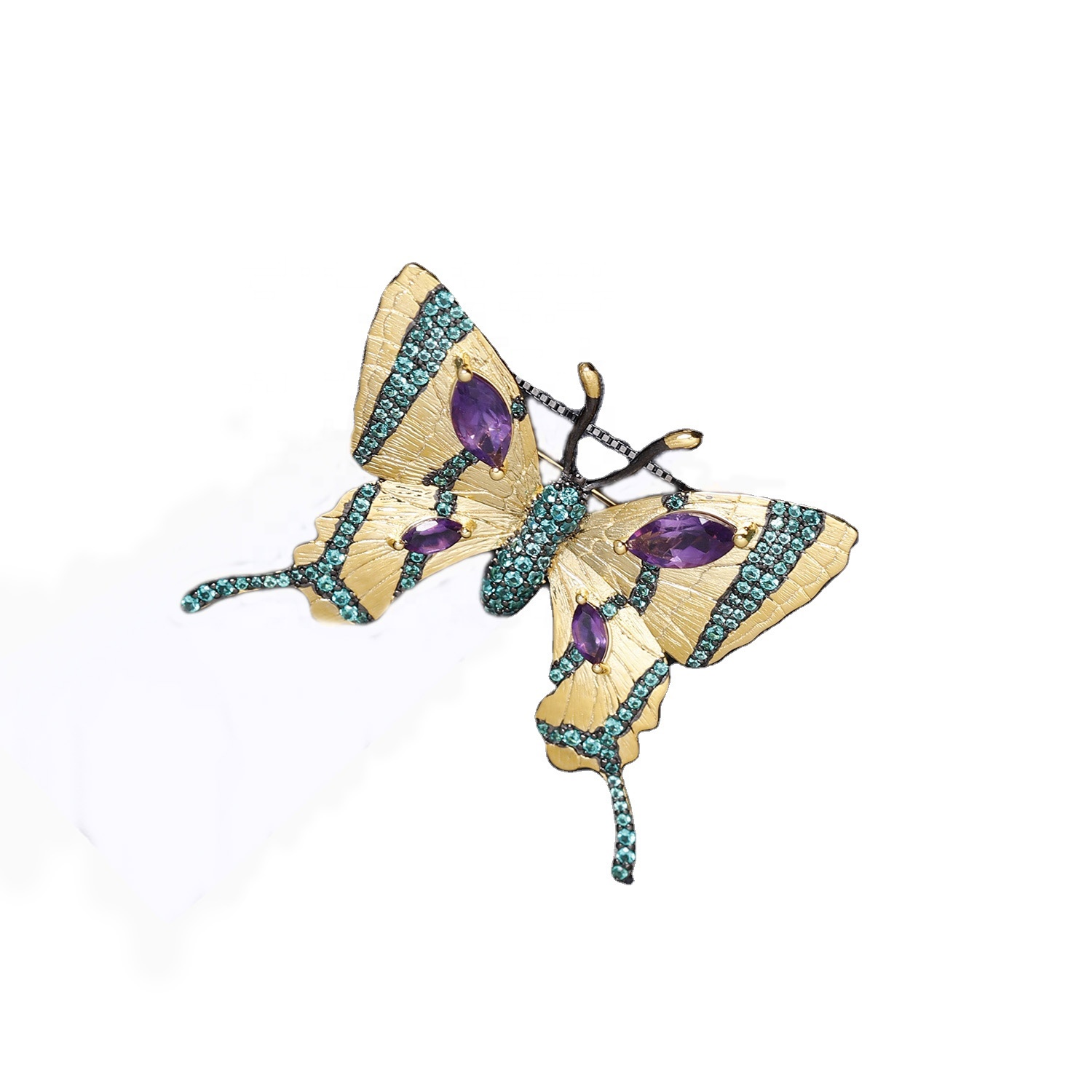 Orijinal ametist boyunbağı / kobud gemstone boyunbağı / kəpənək forması 925 gümüş ametist asqı 17