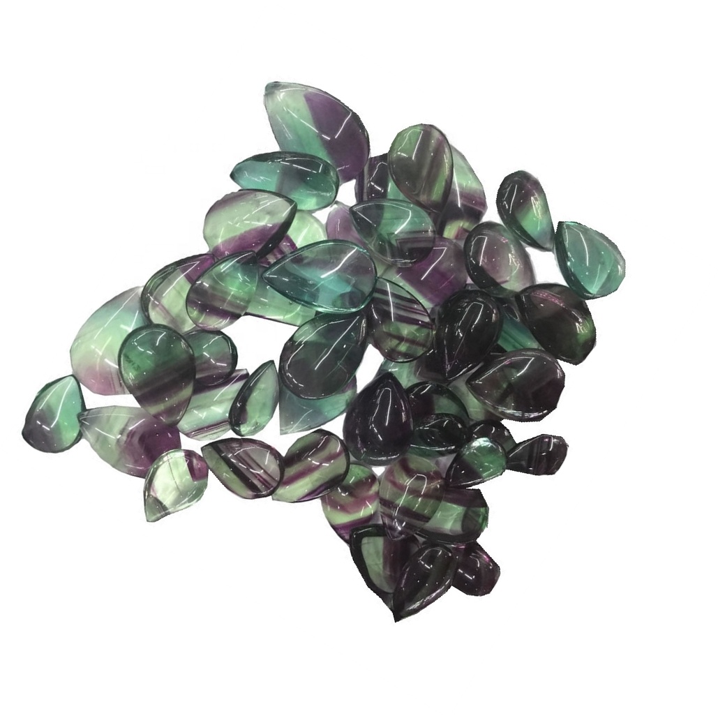 Cruth Piorraí Fluorite Nádúrtha Cabochons Fluorite Glas Cabochon Cabochons Loose Gemstone Loose 17