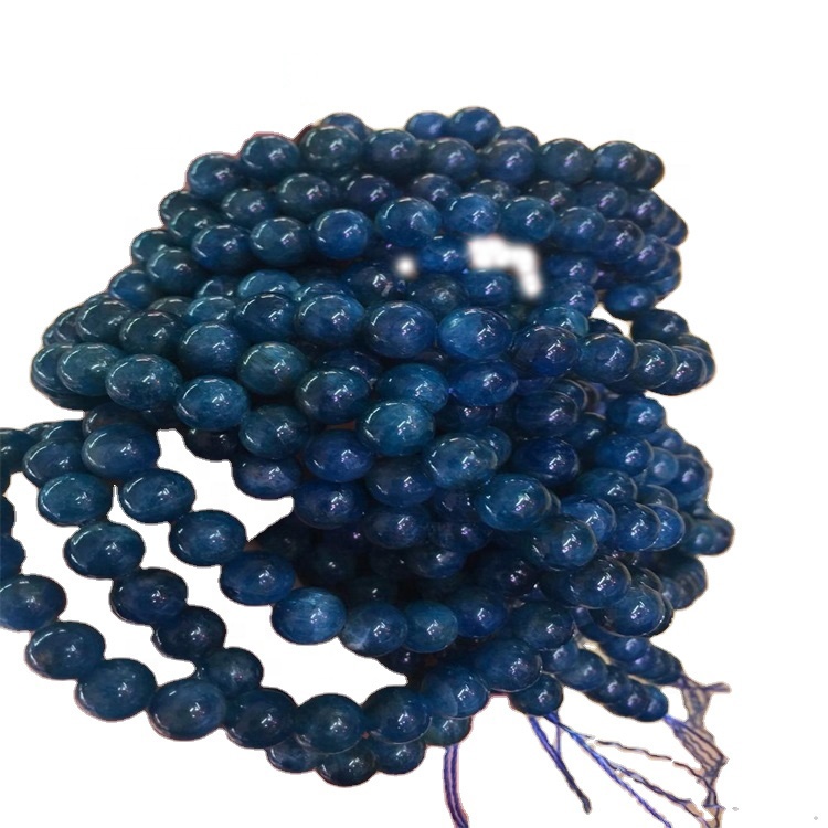 Φυσικό μπλε αποστάτης στρογγυλά χάντρες θεραπευτική ενέργεια πολύτιμος λίθος χαλαρά κοσμήματα χάντρες 17