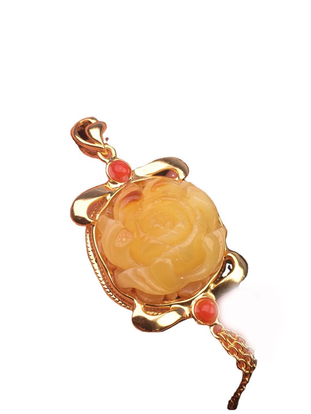 پھول کی طرح Nanhong پتھر سونے کی چڑھایا امبر لٹکن 17