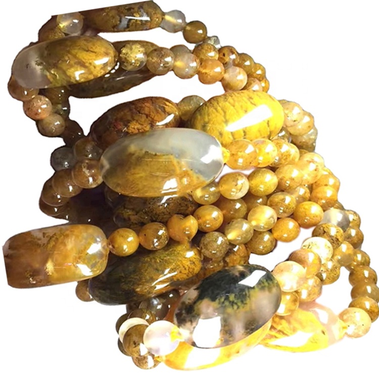 Peizazhi me shkëlqim polak me të vërtetë agat beads / mens womens byzylyk prodhim 17