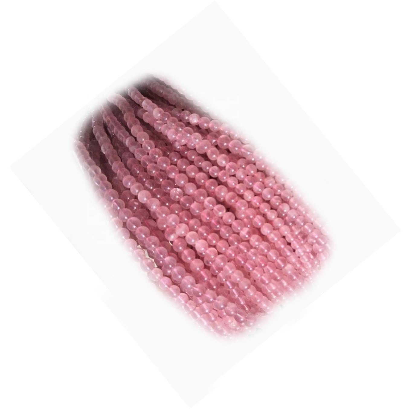 Дешевий рожевий оптовий дорогоцінний камінь Rose Quartz Beads круглий натуральний троянда кварцова бісер з трояндами природний 17