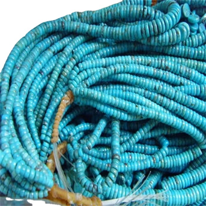 100% təbii real daş zərgərlik firuzəyi rondell muncuq mavi firuzəyi muncuq mavi 16