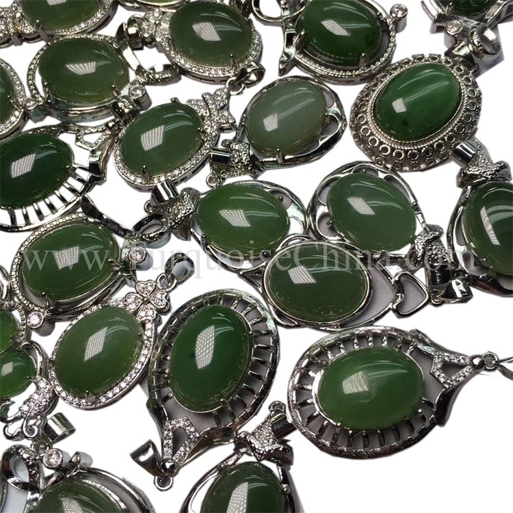 Fine Art Natural Chrysoprase 925 Sterling Sliver Pendant Vintae Cabochon Fashion Gift 9